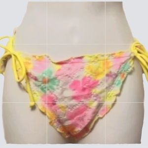 VICTORIA'S SECRET FLORAL BEAUTIFUL TIE SIDE BIKINI BOTTOMS SIZE L